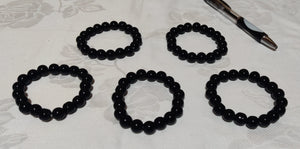 Bracelet de perles noires 6,50cm 8#