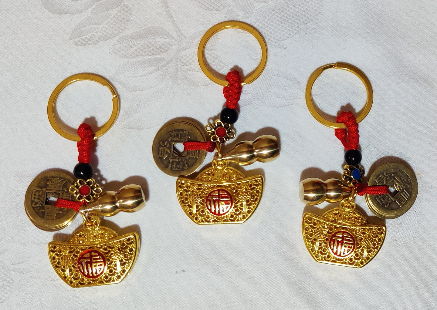Porte-clés Yuanbao en alliage et cuivre 3,80x2,00cm