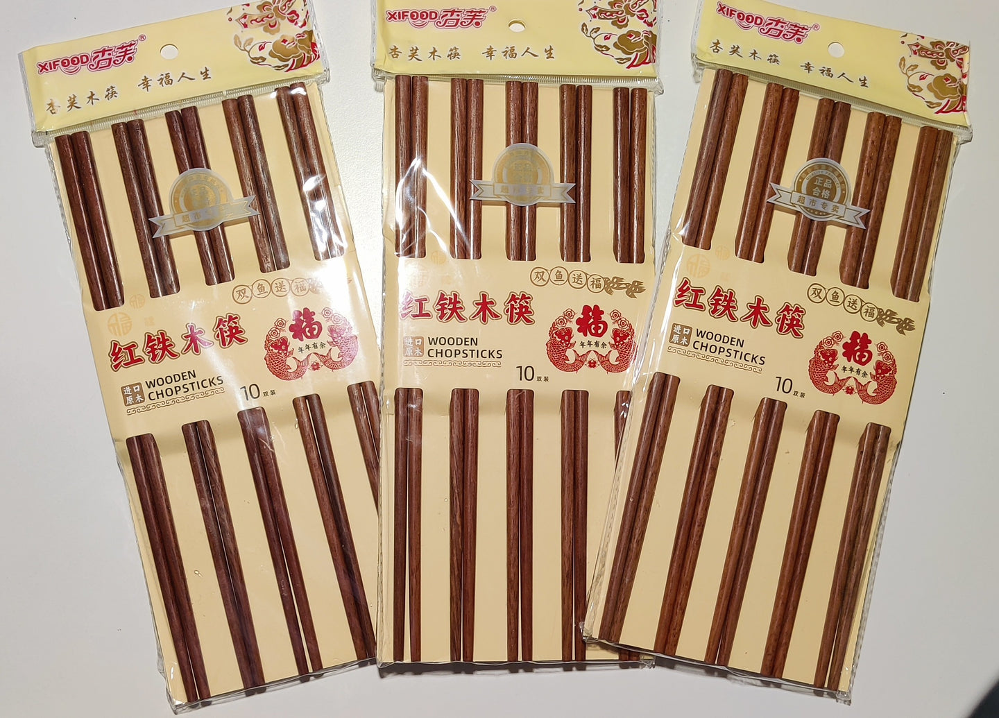 Baguettes en bois de fer rouge 25,00cm 10 paires