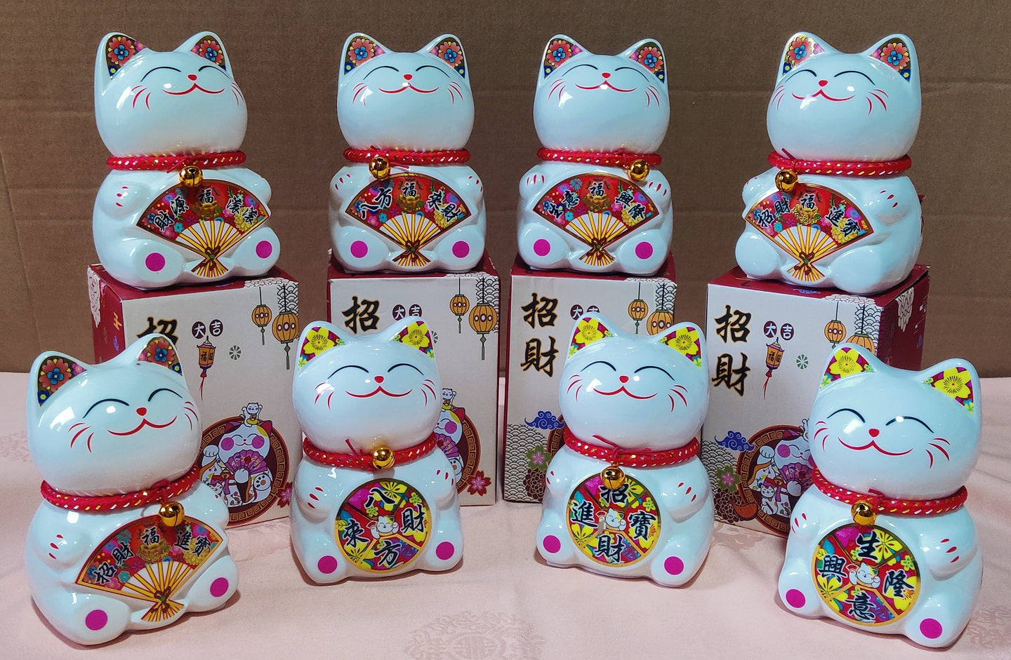 Tire-lire de chat en porcelaine 12x8x8cm