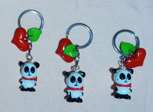 Porte-clés panda en résine (2,00 x 3,50 cm)