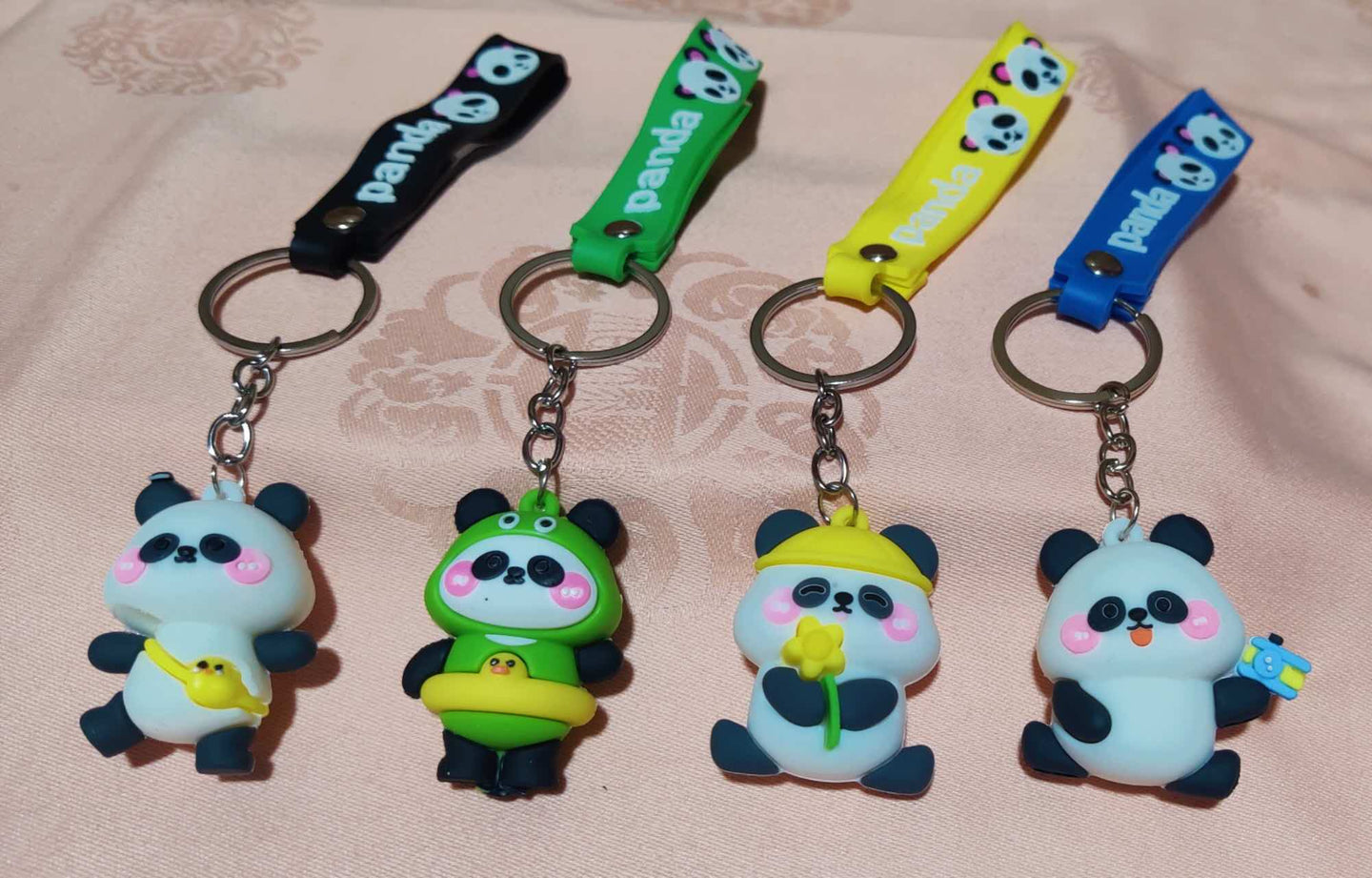 Portes-clés panda en caoutchouc (3,30 x 3,80 x 2,50cm)