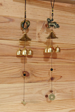 Carillon en cuivre couple de poison et QiLin (5,50 x 48,00 cm)