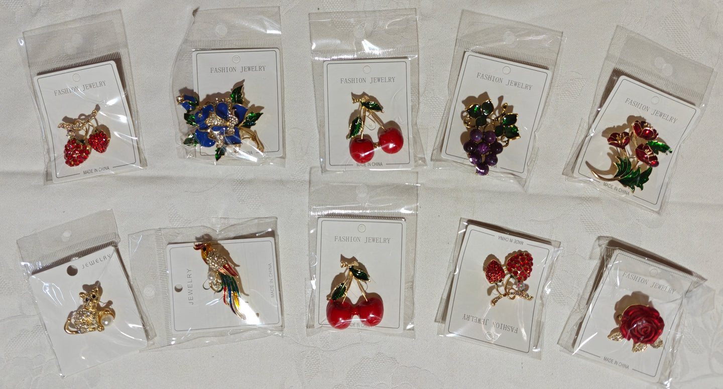Broche métallique 胸针 (2,50 - 4,50 cm)