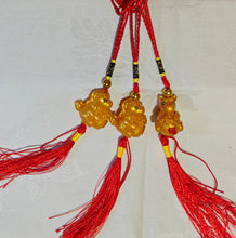 Accrochage cheval doré Bonheur 3,00x3,00cmx2,50cm / 生肖"财运马"树脂挂件