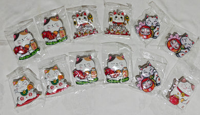 Chat de bonheur en céramique magnétique 5,00 x 7,00 cm 陶瓷猫冰箱贴