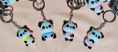 Porte-clés panda en caoutchouc (3,30 x 4,50 cm)