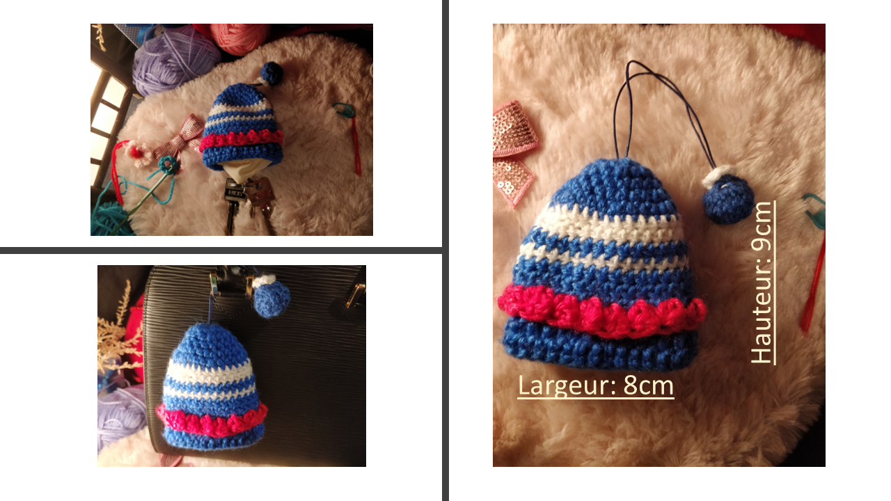 Étuis porte-clés en tricot fait main - Bleu