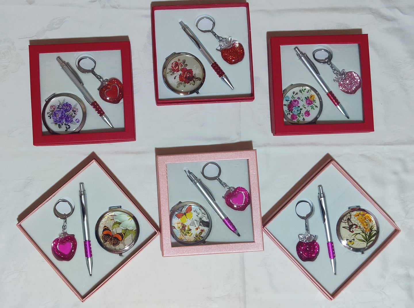 Set de miroir, stylo et porte-clés (15,50 x 15,50 cm)