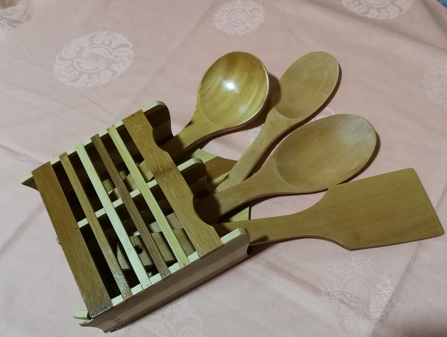 Ensemble d'ustensile en bois