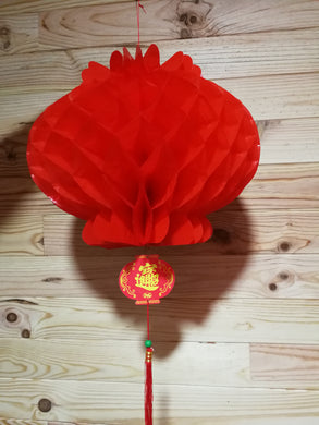 Lanterne en plastique rouge (30,00 x 34,00 cm)