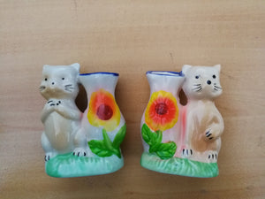 Mini vase de chat en porcelaine (7,20 x 6,50 cm)