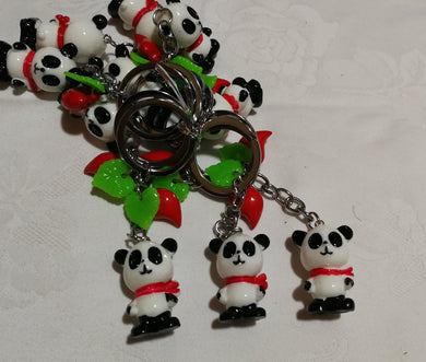 Porte-clés panda en résine (2,00 x 3,50 cm)