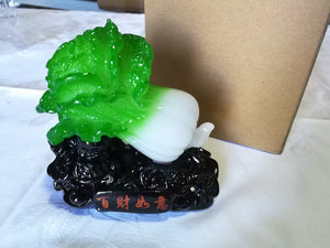 Statue de Chou blanc en résine (10,00 x 10,50 cm)
