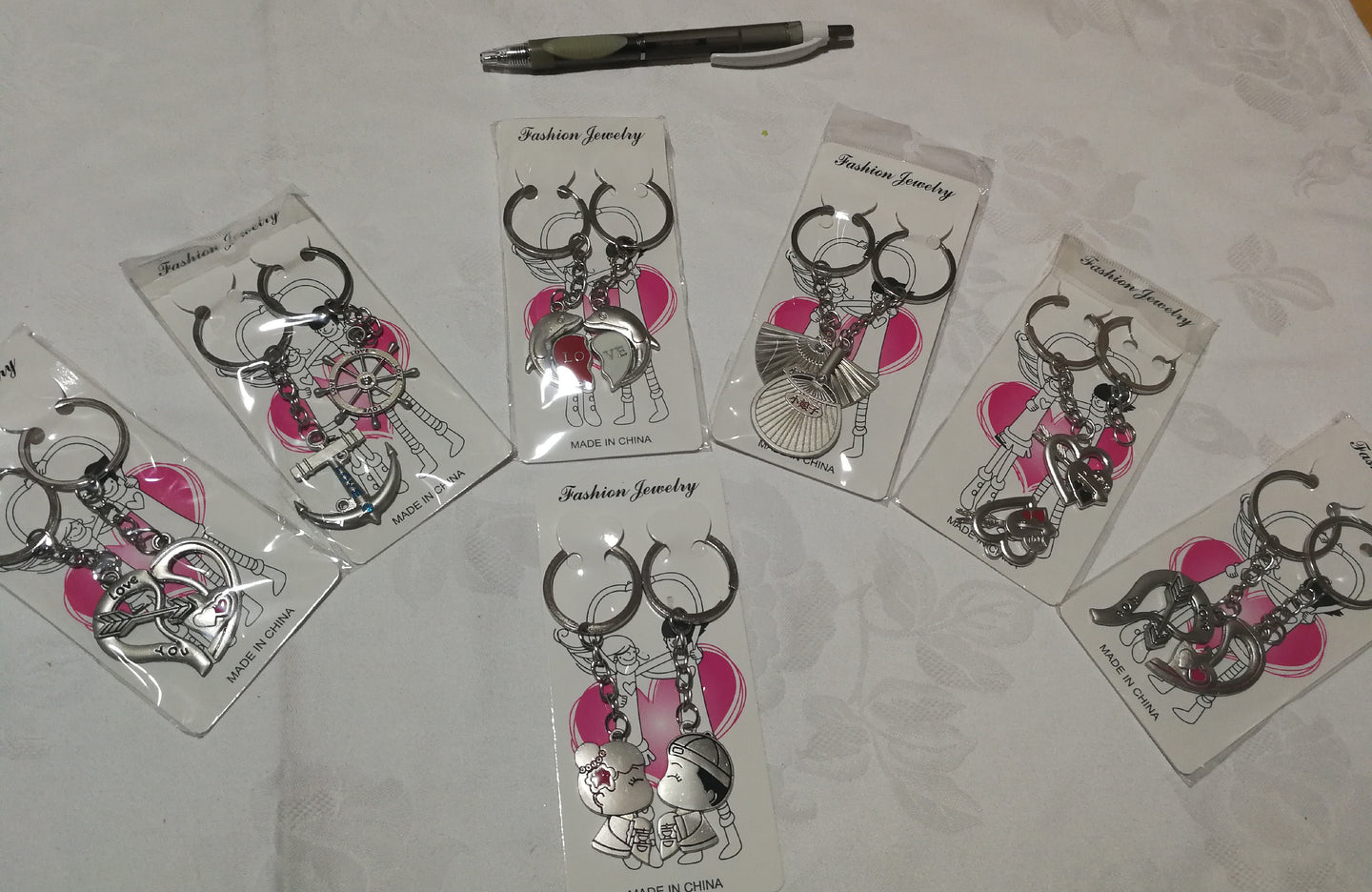 Porte-clés couple en métal