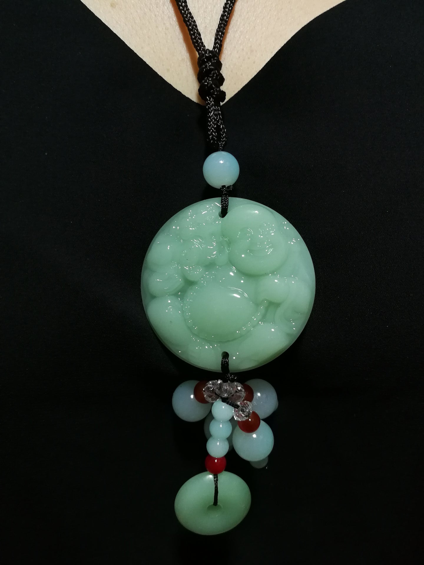Accrochage de médaillon bouddha en résine (D 5,00 cm)