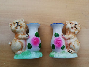 Mini vase d'Ours en porcelaine (7,50 x 6,00 cm)
