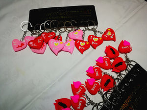 Porte-clés coeur en caoutchouc (3,00 x 3,50 cm)