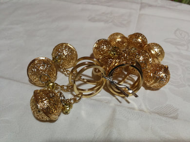 Porte-clés clochette métallique doré (2,20 x 2,50 cm)