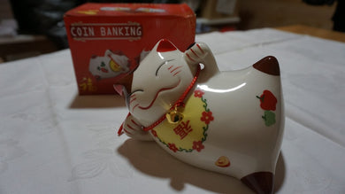 Tirelire en forme de chat (14 x 10 cm)