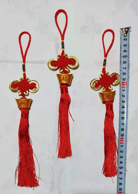Accrochage de nœud avec Yuan Bao en résine (27,00 cm)