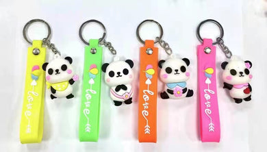 Porte-clés panda en caoutchouc (3,00 x 4,50 cm)