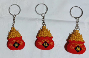 Porte-clés bonheur Yuan Bao (3,80 x 4,50 cm)