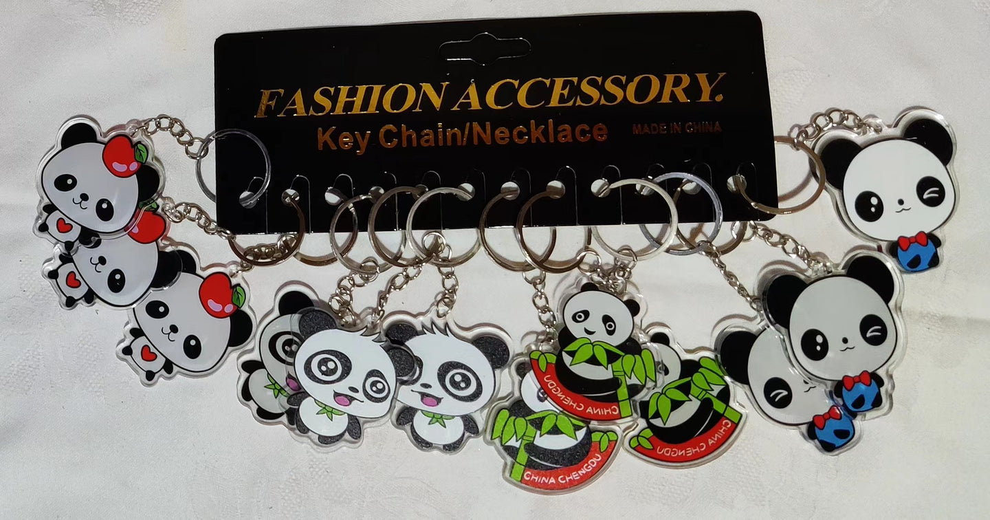Porte-clés panda en plastique (4,00 x 5,00 cm)