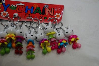 Porte-clés en forme de lapin en plastique